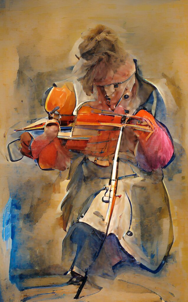 "Sterbenskranker Violinist" by wombo.art